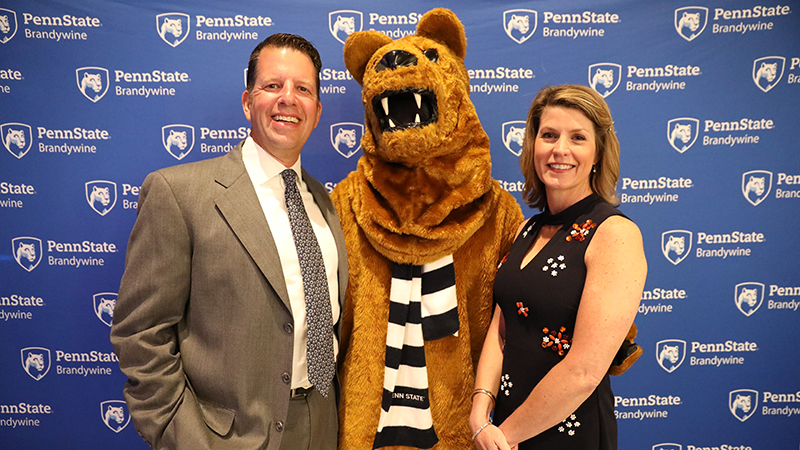 Brandywine Advisory Board Member Michael Gambol and Dina Gambol pictured with Nittany Lion