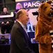 Jerry Parsons dancing with Nittany Lion at the Brandywine Ball