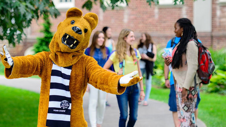 Lion Mascot invites you to fall open house