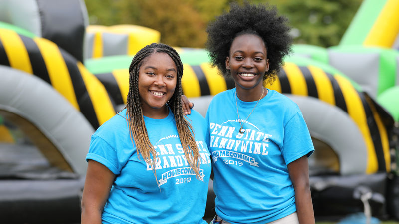 Keiaisha Jackson and Jemimah Mwaba at Brandywine's homecoming in 2019. 