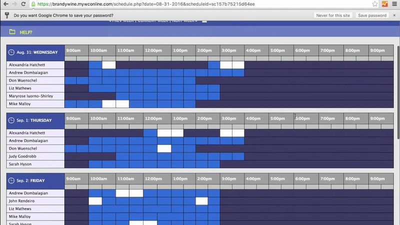 Writing Studio Online Scheduler