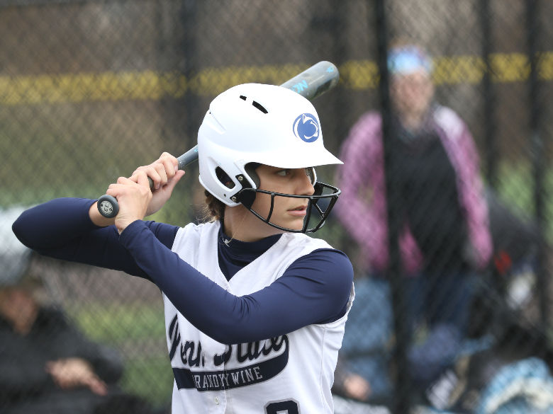 Student playing softball for Penn State Brandywine 