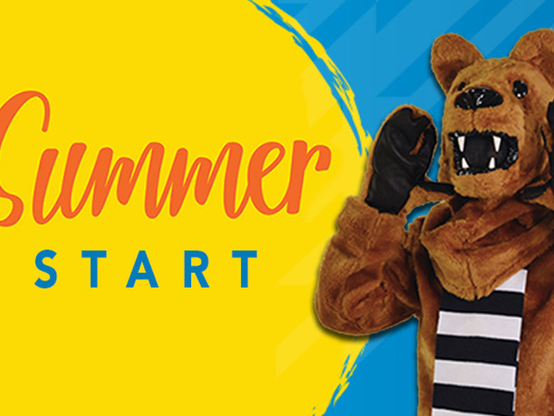 Summer Start with Lion Mascot