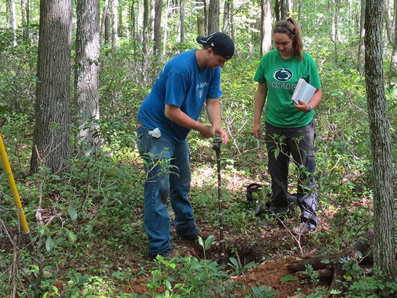 Students performing research 