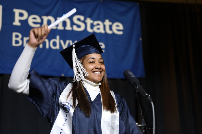 Danielle Chattin at Penn State Brandywine's commencement.  