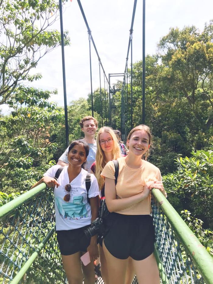 Katya Iatsenko and other Penn State students on a study abroad trip in Singapore. 