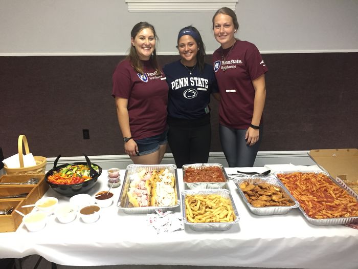 Maddie Malfara, Alexa Cervella and Alexa Anderson of Penn State Brandywine