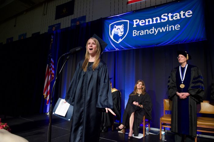 Jessica Maginnis accepts her awards