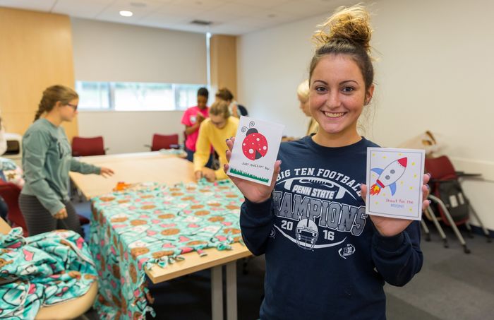 Carly Dill made cards for children who are hospitalized