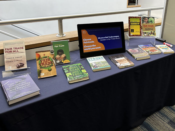 A display of books.