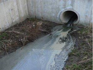 Toxic liquid coming out of a drain