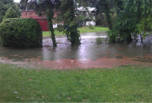 Flooding on grasslands