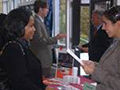 Student and employer at Career Fair