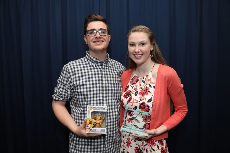 Penn State Brandywine students accept awards. 