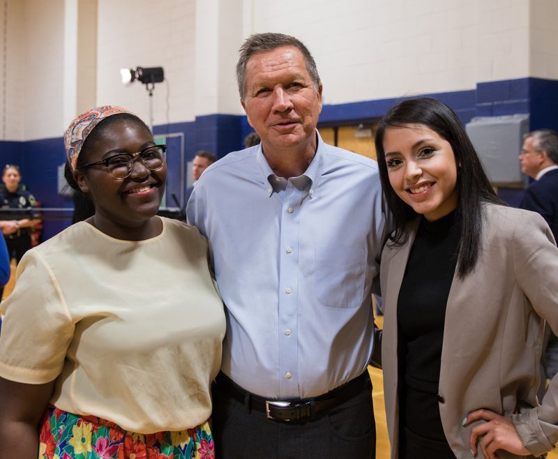 John Kasich and Brandywine students 