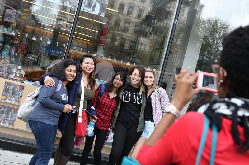 Students pose for a photo in New York. 