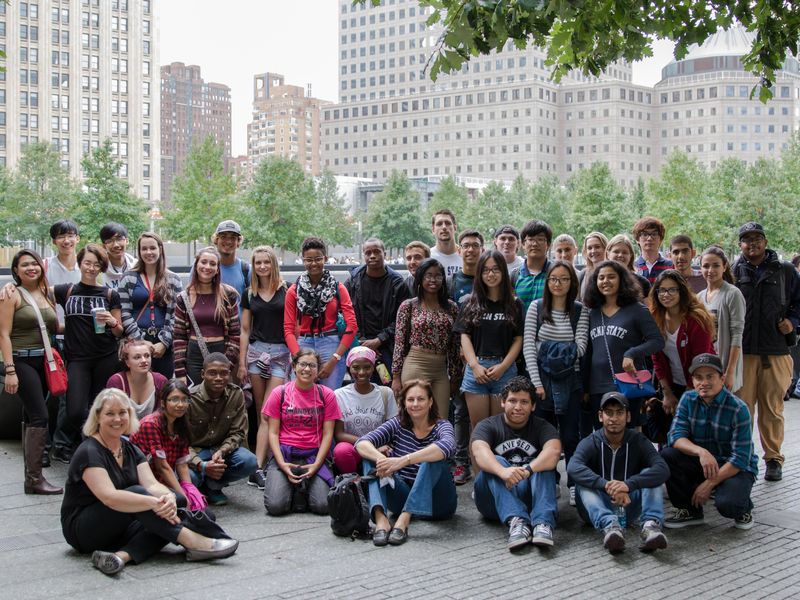 Group photo of students who went to New York 