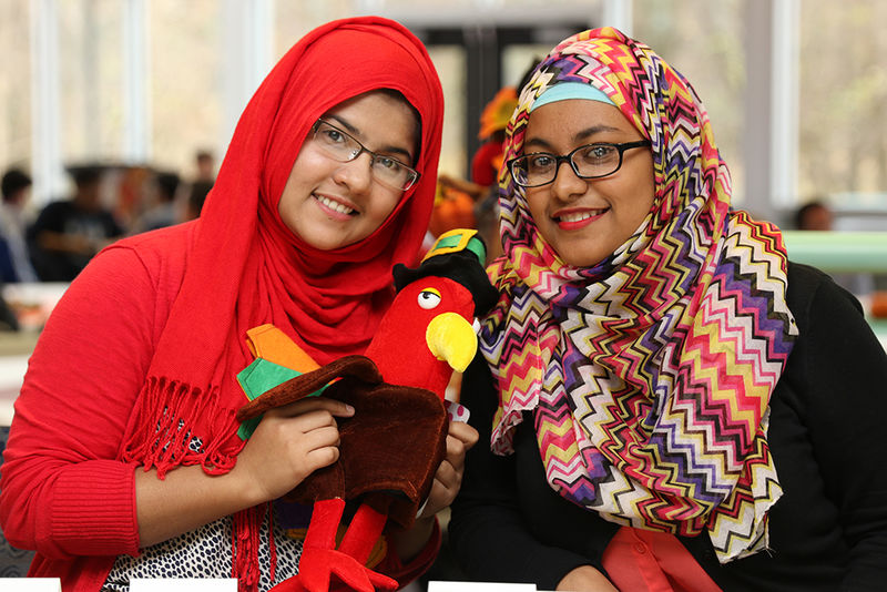 Students with turkey