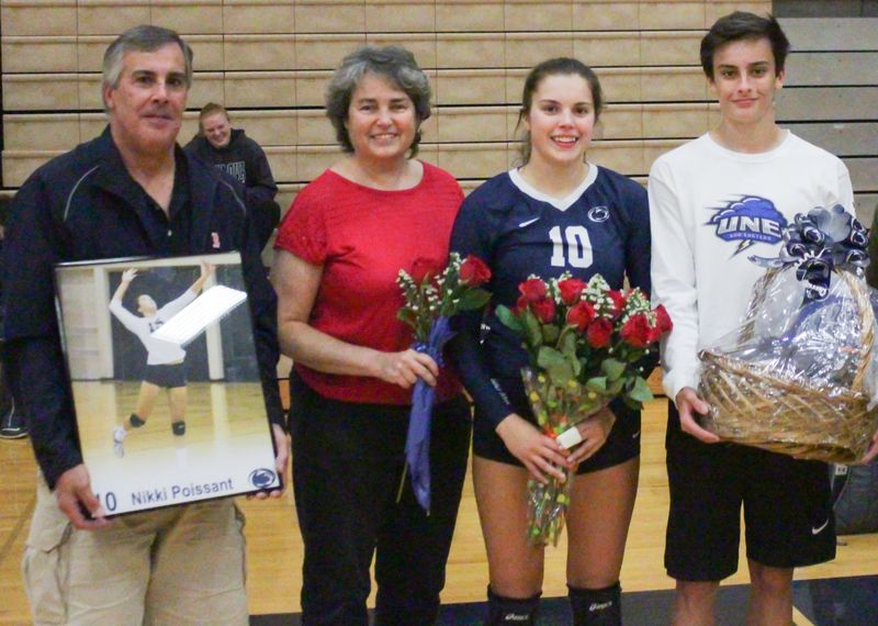 Nikki Poissant’s with her family at Penn State Brandywine senior night. 