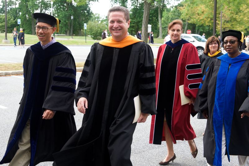 Faculty dressed in regalia