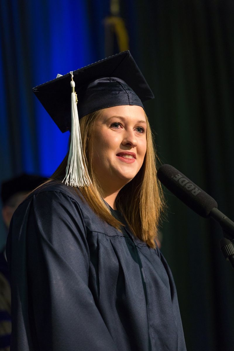 Abigail Wilt, a new member of Penn State Brandywine's alumni society board, at commencement. 