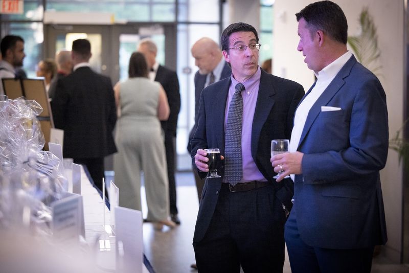 two men talking