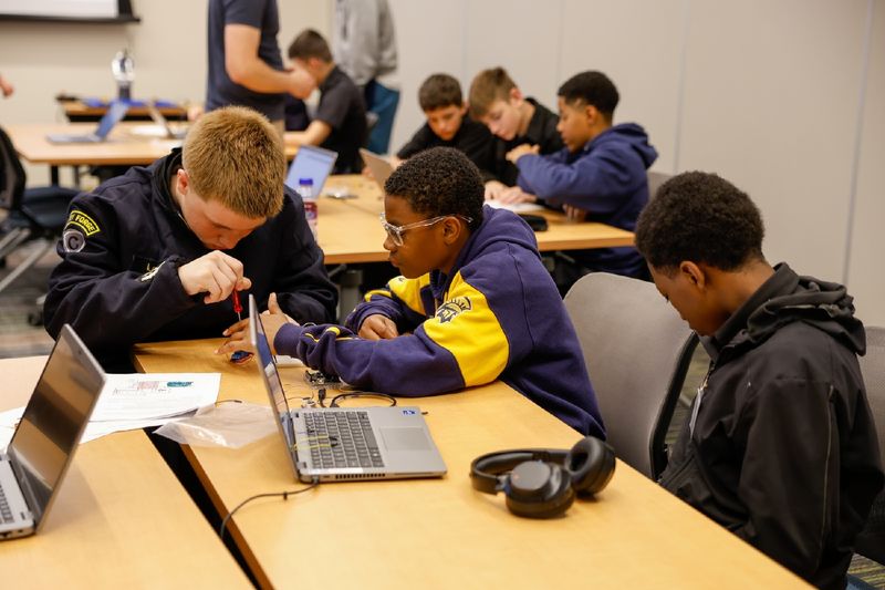 students participating in engineering workshop