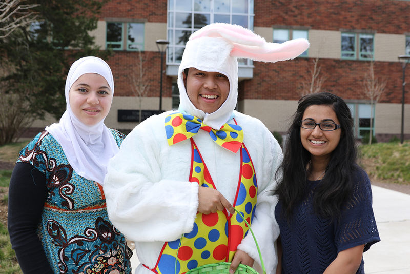 In March, the Easter Bunny arrived for egg decorating on campus.