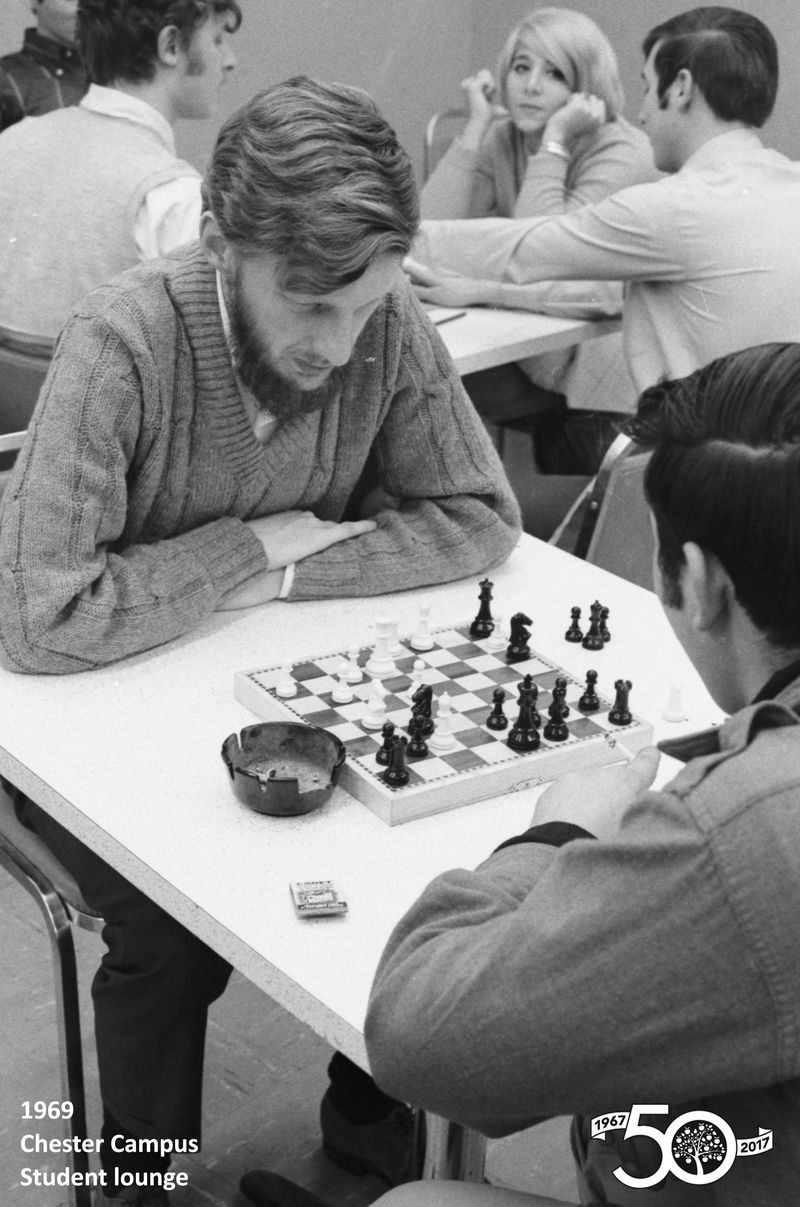 Students playing chess