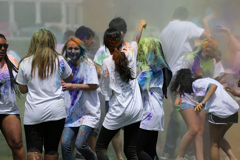 During the last week of class, the campus celebrated Holi, the Festival of Colors