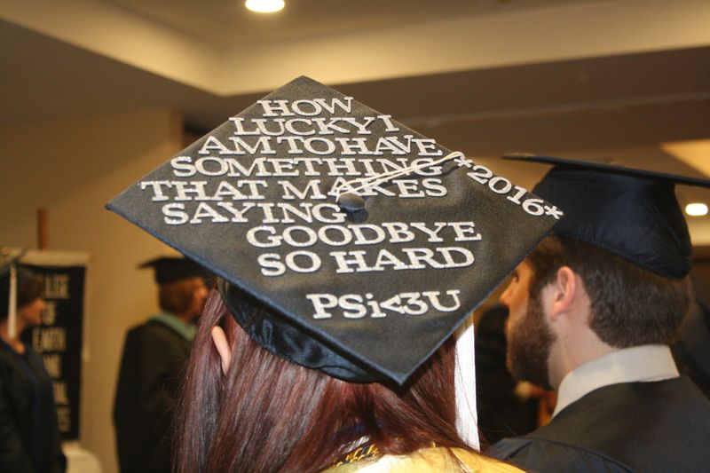 Graduation cap message.