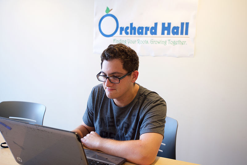 male student at his computer