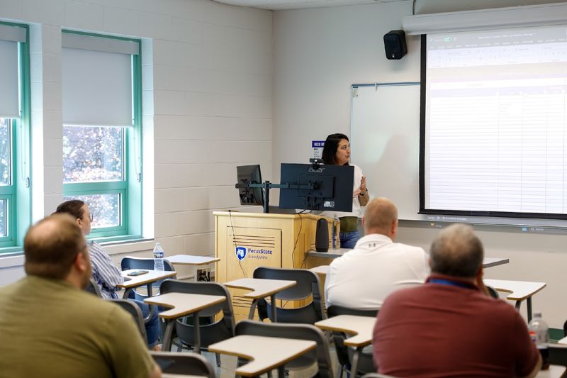 woman speaking in classroom