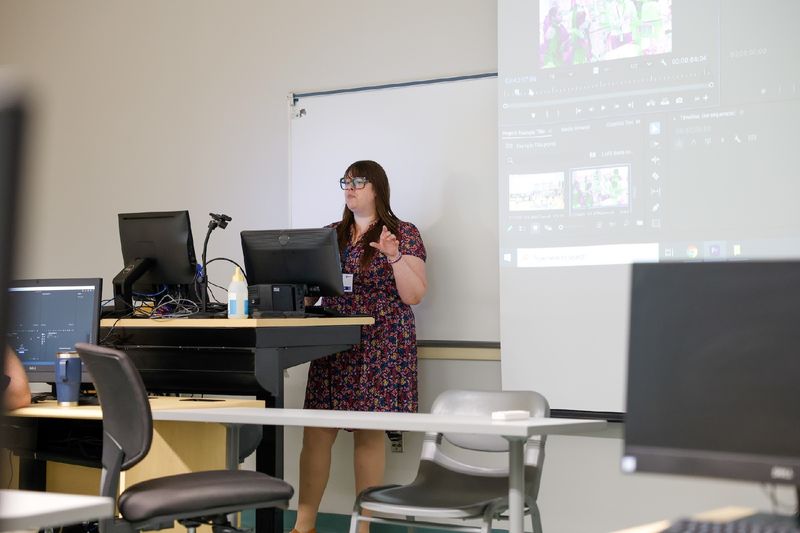 lady speaking in classroom