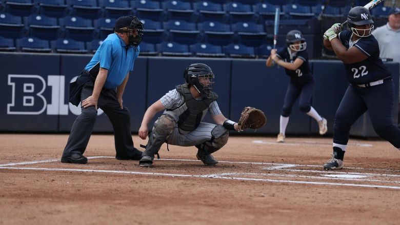 Karly Rees as catcher of Brandywine softball team