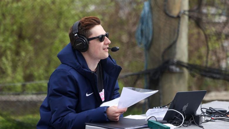 hunter strafaci on air for Brandywine's baseball team