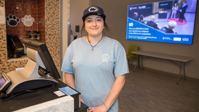 Brianna Benditt works in Penn State Brandywine's Blue Apple Café.