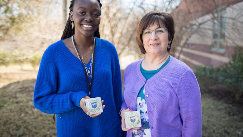 Sophomore Jemimah Mwaba and Lecturer in Information Sciences and Technology Nannette D’Imperio of Penn State Brandywine. 