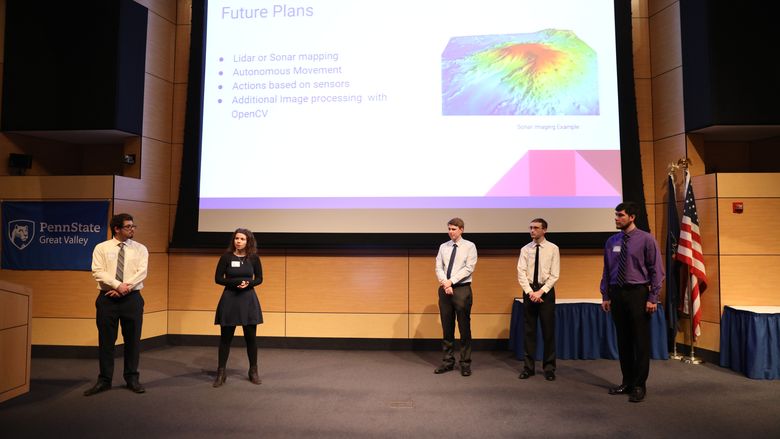Penn State Brandywine students present senior project. 
