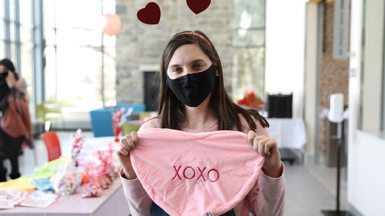 Penn State Brandywine student participating in a campus event. 