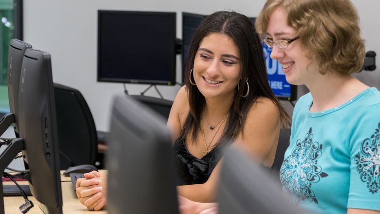 Penn State Brandywine students Mattie Mylonas and Judy Smith