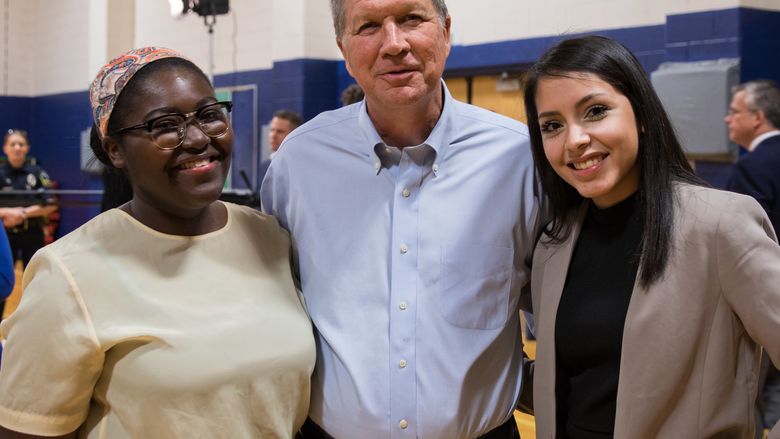 John Kasich and Brandywine students 