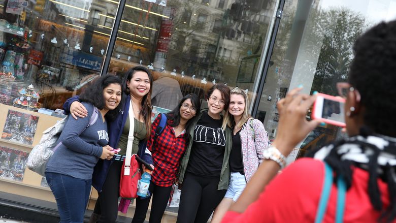 Students pose for a photo in New York. 