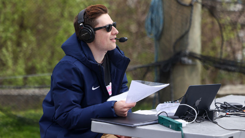 hunter strafaci on air for Brandywine's baseball team