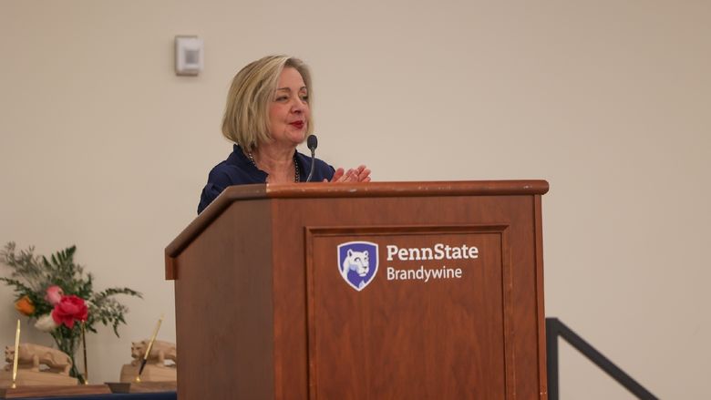 Dr. Wells speaking to a crowd