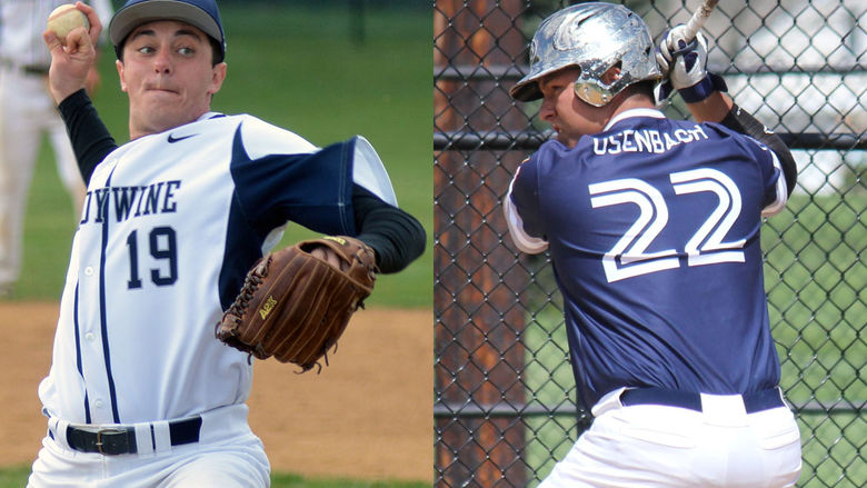 PSUAC Pitcher of the Year Brian Bosco and PSUAC Hitter of the Year Tom Osenbach