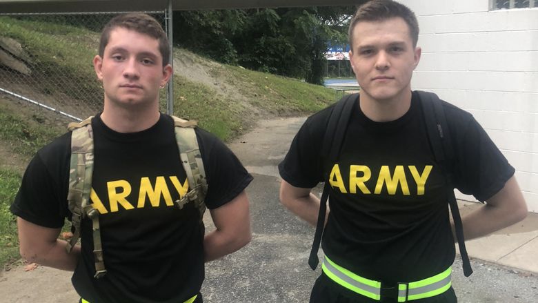 Michael Green and Vince McGinnis of Penn State Brandywine's ROTC program