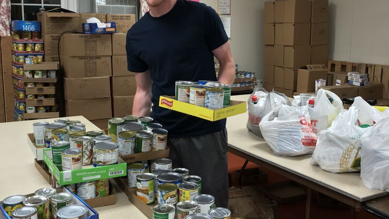 Brian Reynolds at the Media Food Bank
