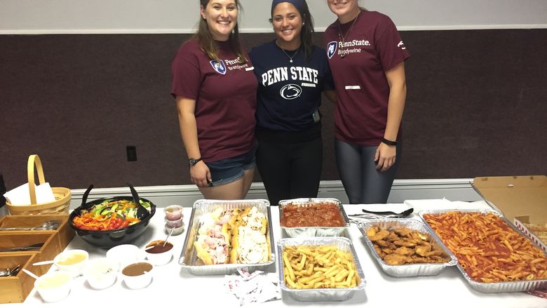 Maddie Malfara, Alexa Cervella and Alexa Anderson of Penn State Brandywine