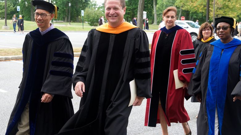 Faculty dressed in regalia